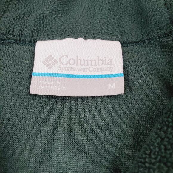 Columbia Sweater Womens Medium Green Outdoor 1/4 Zip Fleece Pullover Ladies LOGO - Picture 3 of 13